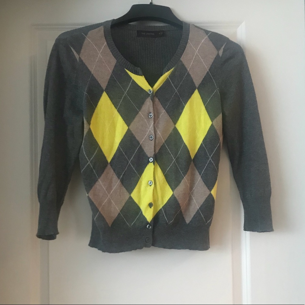 Plaid cardigan! Super great for the workplace